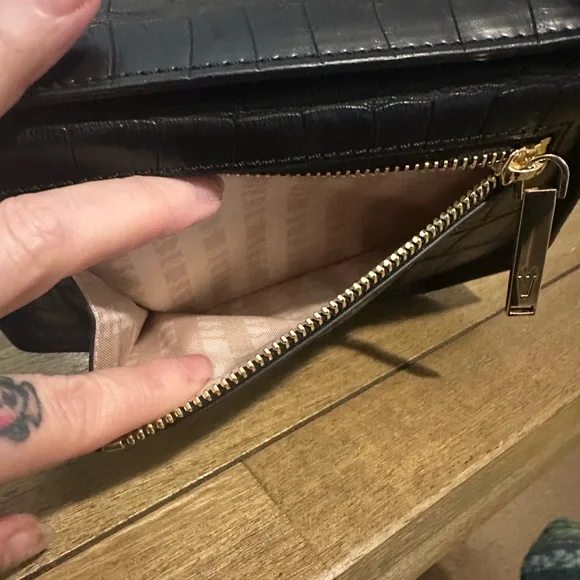 Sans Beast Black Vegan Leather Croc-Texture Crossbody Bag Mini Sanctuary - Picture 6 of 7